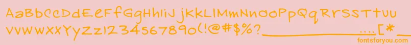 EasthandFont-Schriftart – Orangefarbene Schriften auf rosa Hintergrund