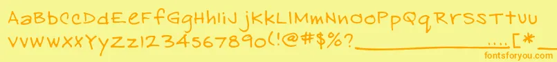 EasthandFont Font – Orange Fonts on Yellow Background
