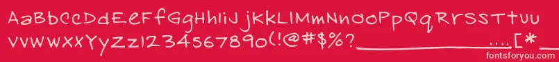 EasthandFont Font – Pink Fonts on Red Background