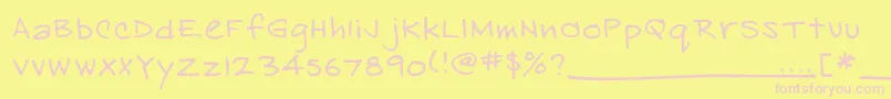 EasthandFont Font – Pink Fonts on Yellow Background