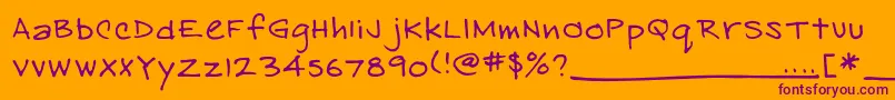 EasthandFont Font – Purple Fonts on Orange Background