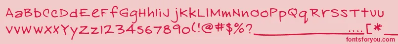 EasthandFont Font – Red Fonts on Pink Background