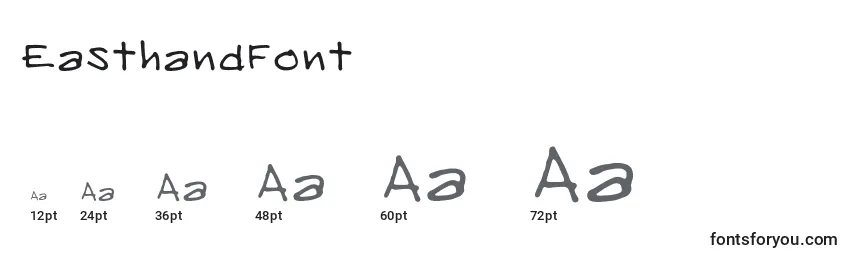 EasthandFont Font Sizes