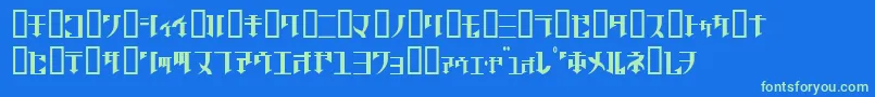 Golgrgj Font – Green Fonts on Blue Background