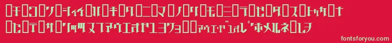 フォントGolgrgj – 赤い背景に緑の文字