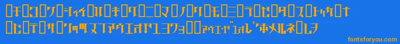 Golgrgj Font – Orange Fonts on Blue Background