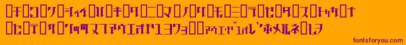 Golgrgj-Schriftart – Violette Schriften auf orangefarbenem Hintergrund