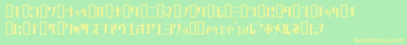 フォントGolgrgj – 黄色の文字が緑の背景にあります