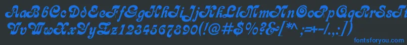 Asessorc Font – Blue Fonts on Black Background