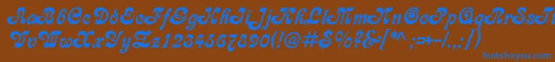 Asessorc Font – Blue Fonts on Brown Background