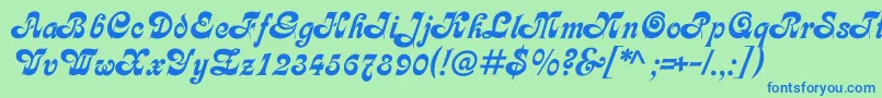 Asessorc Font – Blue Fonts on Green Background