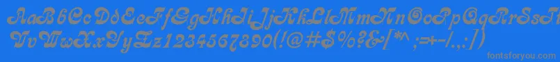 フォントAsessorc – 青い背景に灰色の文字