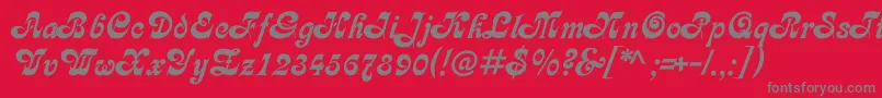 フォントAsessorc – 赤い背景に灰色の文字