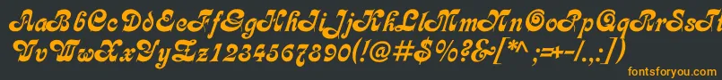 フォントAsessorc – 黒い背景にオレンジの文字