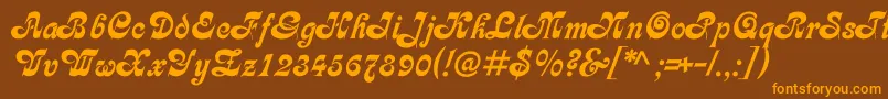 Asessorc Font – Orange Fonts on Brown Background