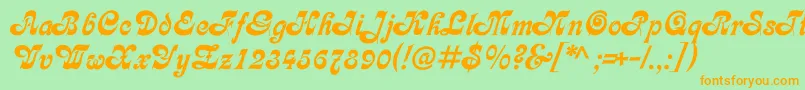 Asessorc Font – Orange Fonts on Green Background