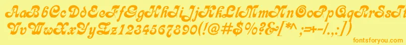 Asessorc Font – Orange Fonts on Yellow Background