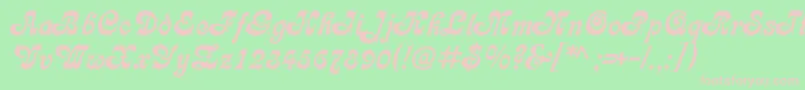 Asessorc Font – Pink Fonts on Green Background