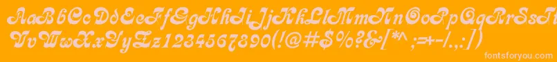 Asessorc Font – Pink Fonts on Orange Background