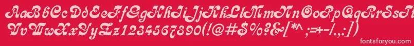 Asessorc Font – Pink Fonts on Red Background