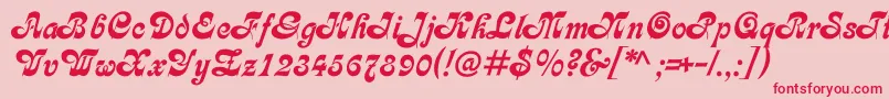 フォントAsessorc – ピンクの背景に赤い文字