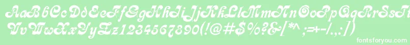 フォントAsessorc – 緑の背景に白い文字
