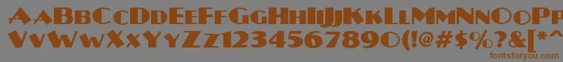 フォントPlug – 茶色の文字が灰色の背景にあります。