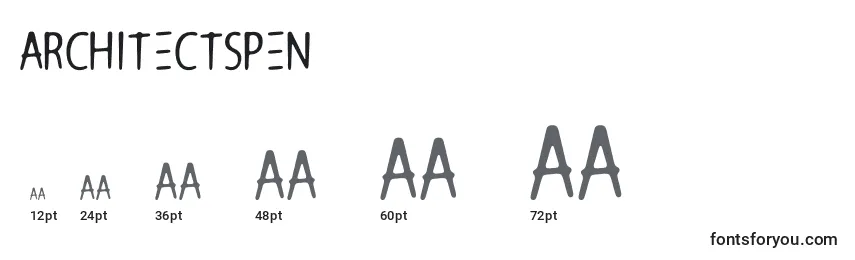 Размеры шрифта ArchitectsPen