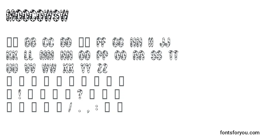 Czcionka Moocowsw – alfabet, cyfry, specjalne znaki