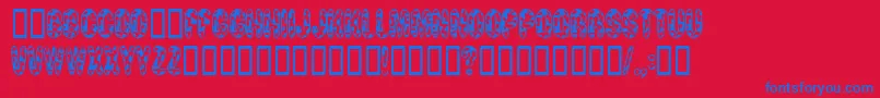 Moocowsw Font – Blue Fonts on Red Background