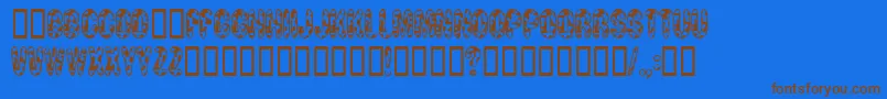 Moocowsw Font – Brown Fonts on Blue Background