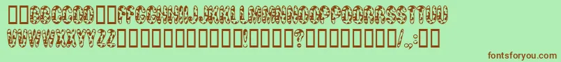 Moocowsw Font – Brown Fonts on Green Background