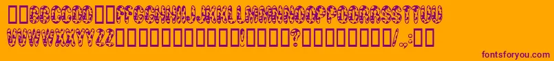 Moocowsw-Schriftart – Violette Schriften auf orangefarbenem Hintergrund