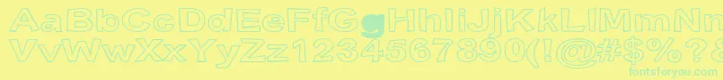 SnottOutline Font – Green Fonts on Yellow Background