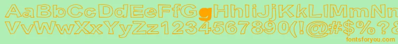 SnottOutline Font – Orange Fonts on Green Background