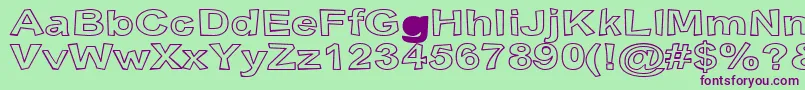 SnottOutline Font – Purple Fonts on Green Background