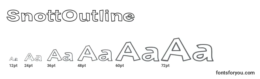 Размеры шрифта SnottOutline