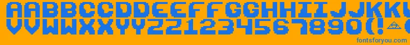 Razor1911Retro Font – Blue Fonts on Orange Background