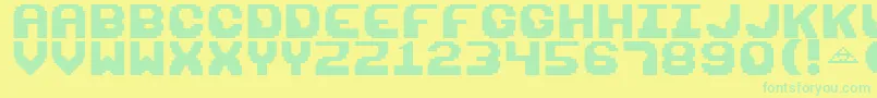 フォントRazor1911Retro – 黄色い背景に緑の文字
