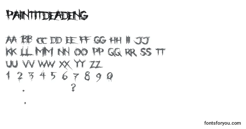 A fonte PaintItDeadEng – alfabeto, números, caracteres especiais