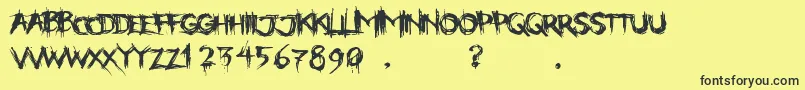 PaintItDeadEng Font – Black Fonts on Yellow Background
