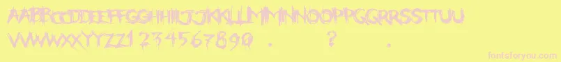 PaintItDeadEng Font – Pink Fonts on Yellow Background