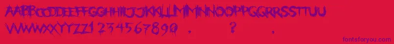 PaintItDeadEng-fontti – violetit fontit punaisella taustalla