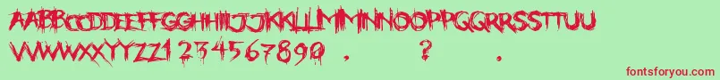 PaintItDeadEng Font – Red Fonts on Green Background