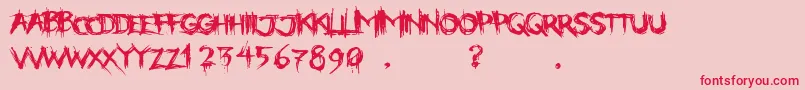PaintItDeadEng Font – Red Fonts on Pink Background