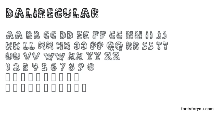 Schriftart DaliRegular – Alphabet, Zahlen, spezielle Symbole