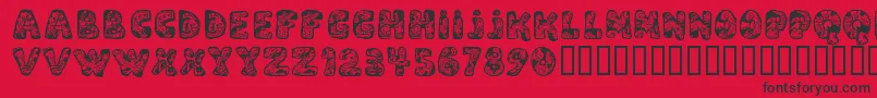 DaliRegular Font – Black Fonts on Red Background