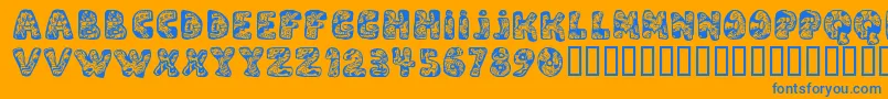 DaliRegular Font – Blue Fonts on Orange Background