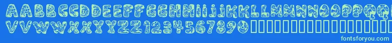 DaliRegular Font – Green Fonts on Blue Background