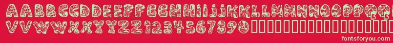 DaliRegular Font – Green Fonts on Red Background